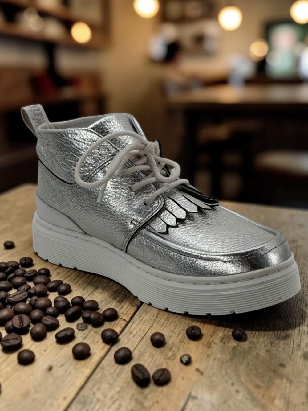 Dr. Martens Jemima Silver Metallic Loafer Sneaker 7 - Picture 2 of 6